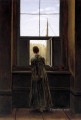 Mujer en una ventana Romántico Caspar David Friedrich